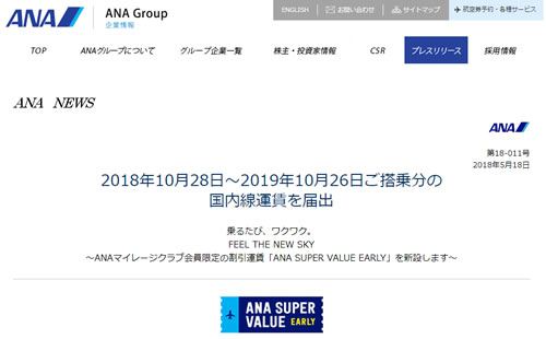 ANA SUPER VALUE EARLY（ANAスーパーバリューアーリー）